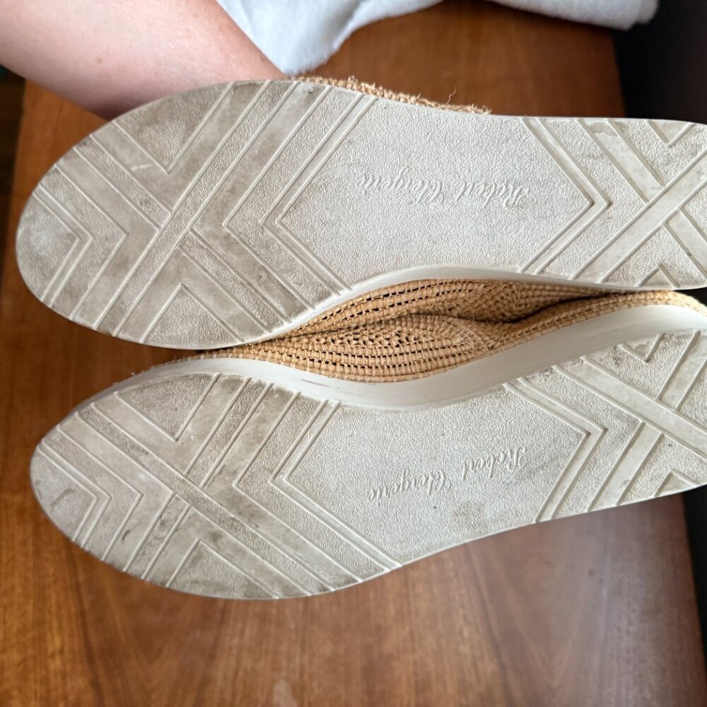 robert clergerie raffia sneaker cottage wedge 38.5 (runs big, fits 9) - Picture 2 of 4